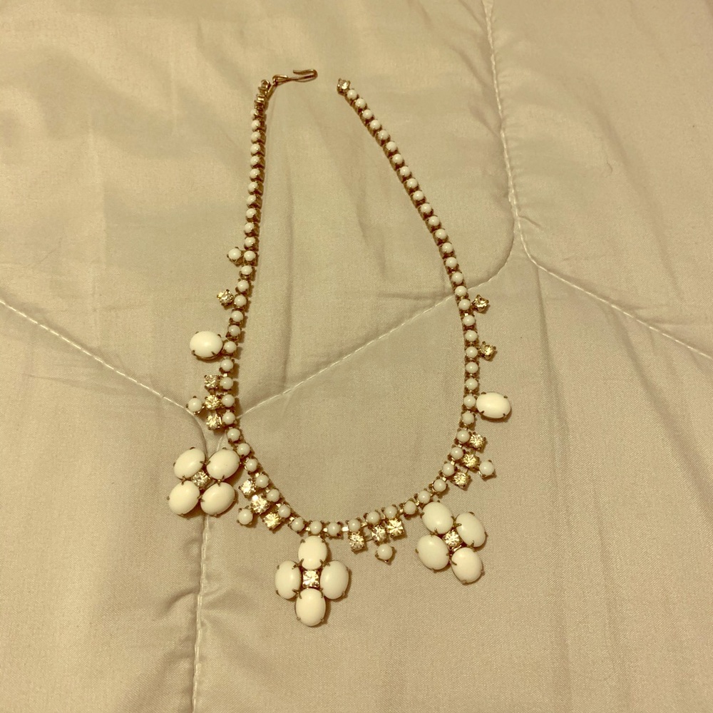 White and silver necklace